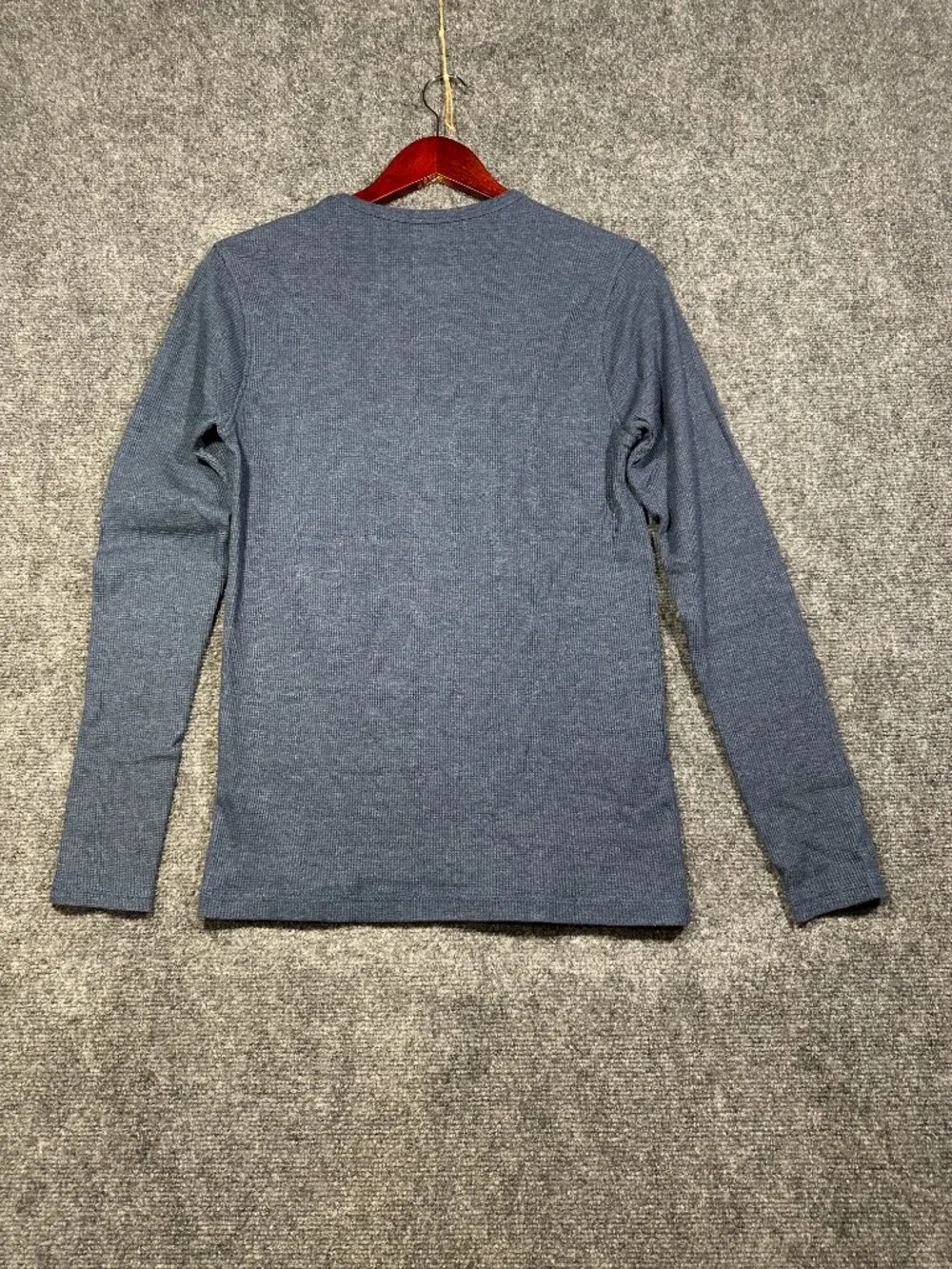 Levis Shirt Mens Small Pullover Blue Cotton Thermal Knit Long Sleeve Crew Tee